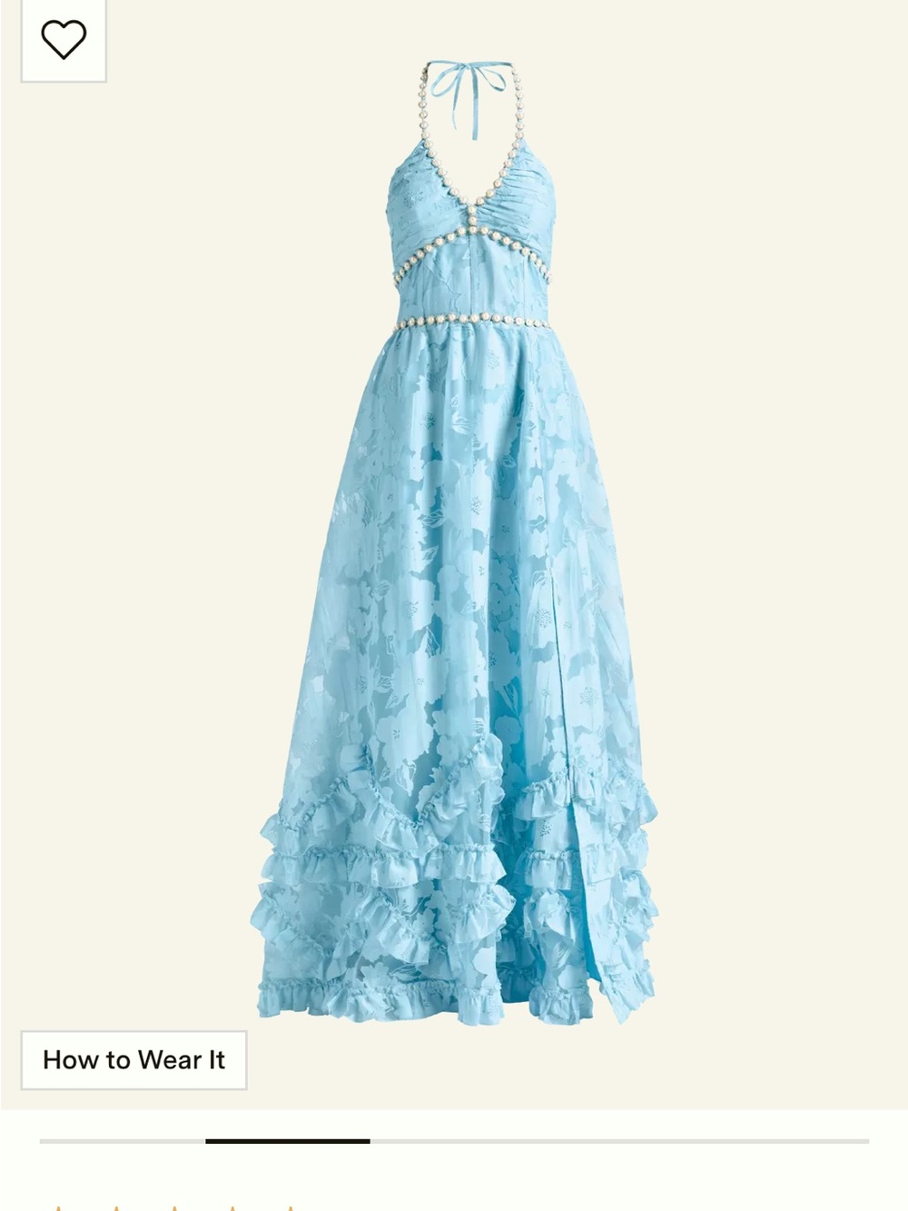 Boston Proper Powder Blue Halter Ruffle Maxi Dress - Picture 3 of 6